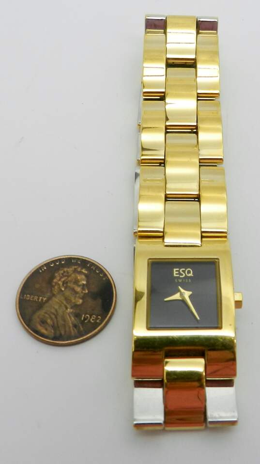 Esquire ESQ Swiss Quartz 100683 4j Black Goldtone Analog Watch image number 6
