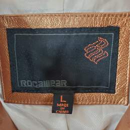 Roca Wear Women Bronze/Gold Leather Jacket Sz L alternative image