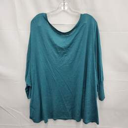 Eileen Fisher WM's Silk Blend Green Teal Color Blouse Top Size XL