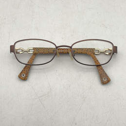 Coach HC5054-9187 Faina Satin Brown Tortoise Rectangular Metal Eyeglasses