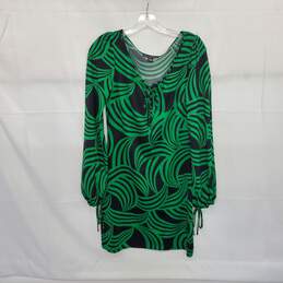 I.N.C. Green & Black Patterned Pullover Dress WM Size S