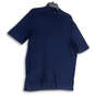 Womens Blue Mock Neck Short Sleeve Tight-Knit Pullover Sweater Size 52 image number 1