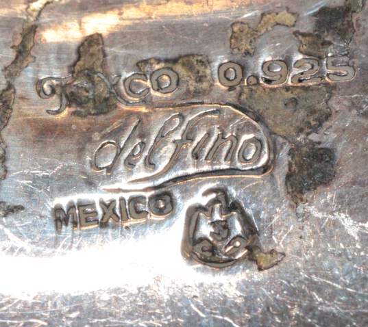 Taxco Delfino Signed Sterling Silver Leaf Brooch - 12.7g image number 5