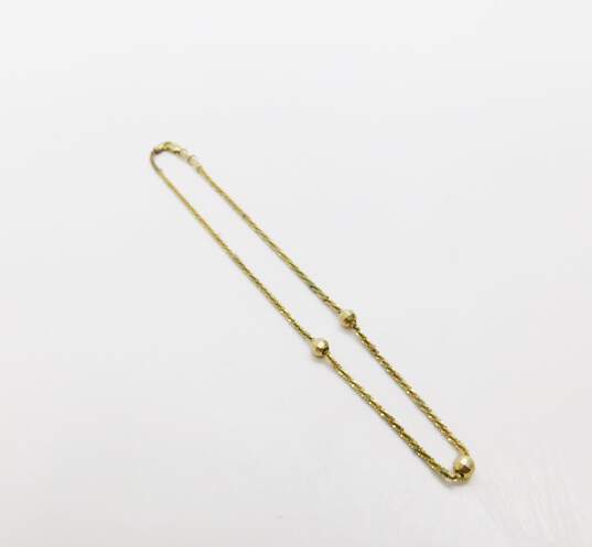 10K Yellow Gold Faceted Ball Margarita Chain Anklet 1.9g image number 1