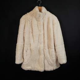 Guess Women White Faux Fur Coat S NWT