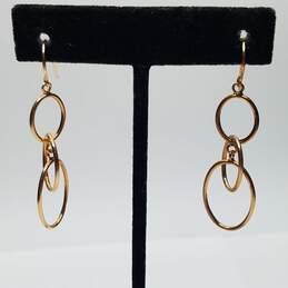 14K Rose Gold Dangle Earrings 1.7g alternative image