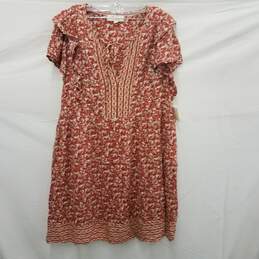 NWT Nurture 100% Rayon Floral Orange & White Sleeveless Dress Size 1X