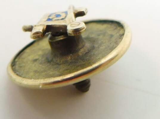 Vintage 10K Gold Masonic Blue Enamel Screw Pin 0.7g image number 4