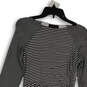 Womens Black White Striped Long Sleeve Knee Length T-Shirt Dress Size XS image number 3
