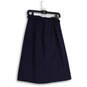 Womens Navy Blue Pleated Belted Long A-Line Skirt Size 8 image number 2