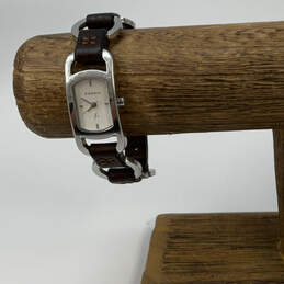 Designer Fossil F2 ES-9516 Leather Strap White Dial Analog Wristwatch