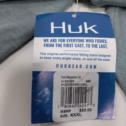 Huk Men's Blue Archrock. Long Sleeve Shirt Size XXXL NWT image number 3
