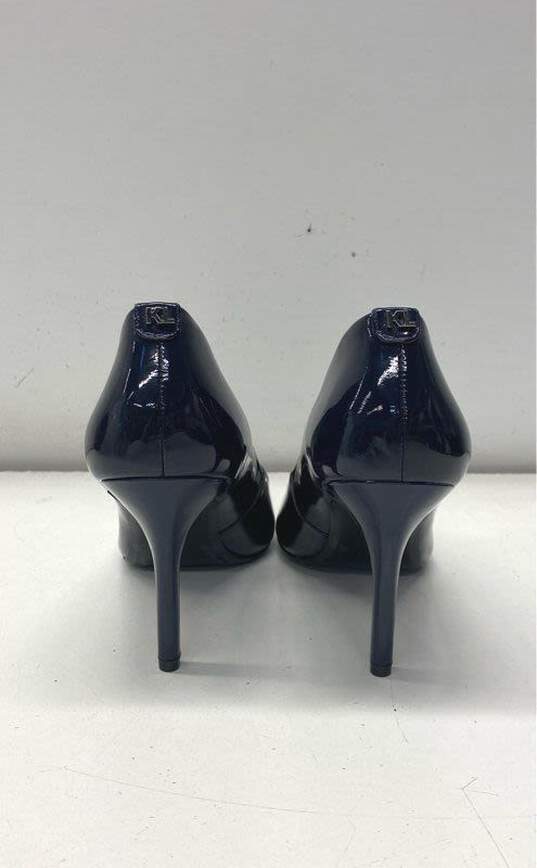 Karl Lagerfeld Royale Patent Leather Heels Navy 8.5 image number 4