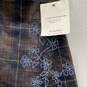NWT Moschino Womens Blue Brown Plaid Embroidered Raw Hem A-Line Skirt 4 w/ COA image number 2