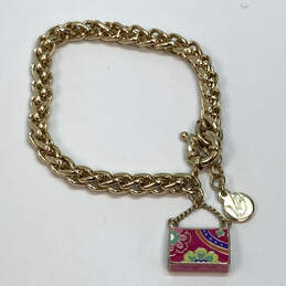 Designer Vera Bradley Gold-Tone Spring Ring Clasp Chain Bracelet
