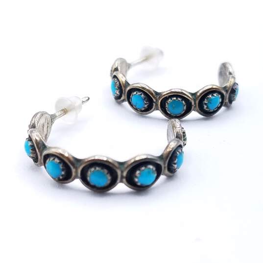 925 Silver Southwestern turquoise Earrings 2.20G image number 2