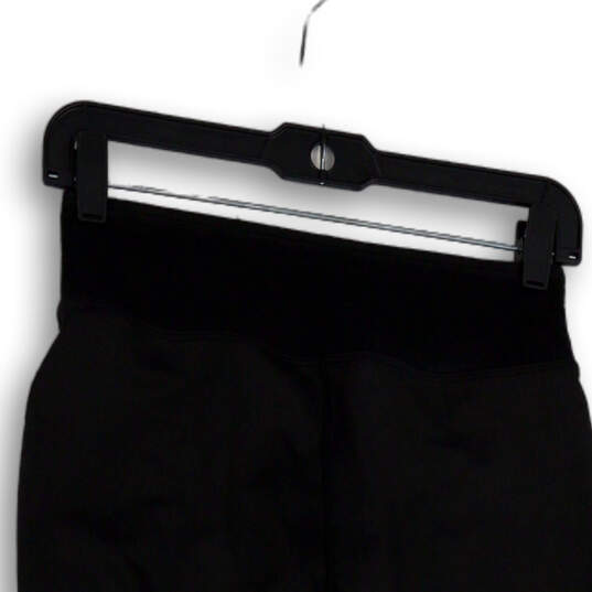 Womens Black Flat Front Elastic Waist Pull-On Capri Leggings Size S image number 3