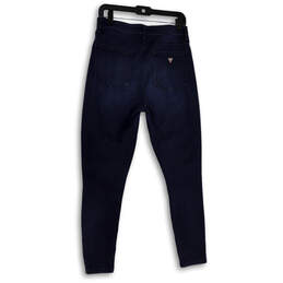 Womens Blue Dark Wash Pockets Denim Elevate Super Skinny Jeans Size 29 alternative image