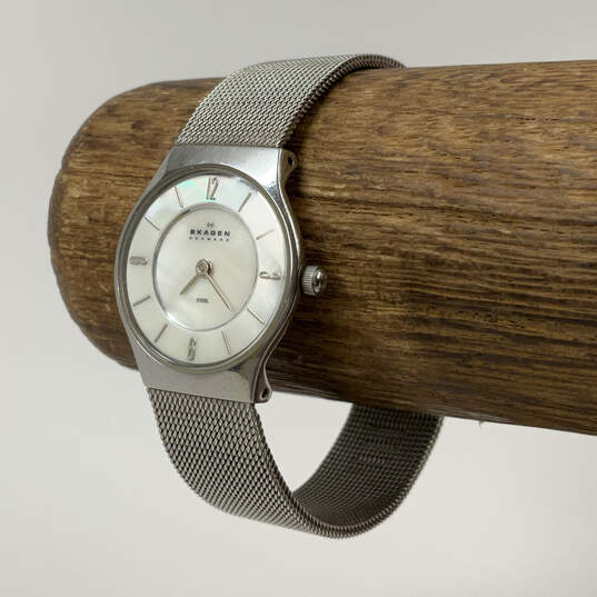 Designer Skagen 233XSS Silver-Tone Dial Stainless Steel Analog Wristwatch image number 1