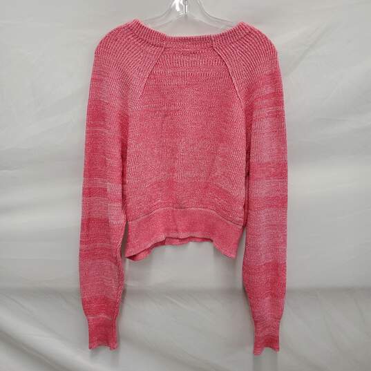 Free People WM's Pink Chunky Knit Pullover Size S/P image number 1