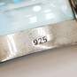 Sterling Silver Light Blue Glass Pendant Flat Choker 35.7g image number 3