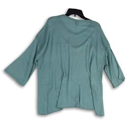 NWT Womens Green Knitted V-Neck Long Sleeve Winter Pullover Sweater Size 2 alternative image