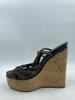 Authentic Christian Dior Brown Wedge Sandals W 9 alternative image