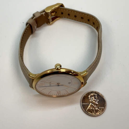 Designer Fossil Jacqueline ES-3988 Gold-Tone White Dial Analog Wristwatch image number 3