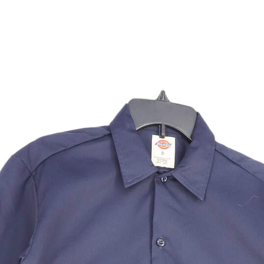 NWT Mens Blue Original Fit Long Sleeve Collared Button-Up Shirt Size Small image number 3