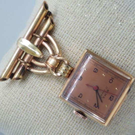 RIMA Watch Co. Gold Filled 17 Jewels Vintage Brooch Watch image number 1