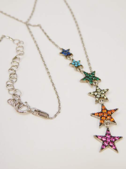 925 Star Multi Color Crystal Contemporary Jewelry image number 5