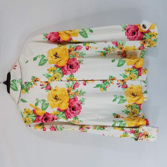 Charter Club Women White Floral Jacket L image number 2