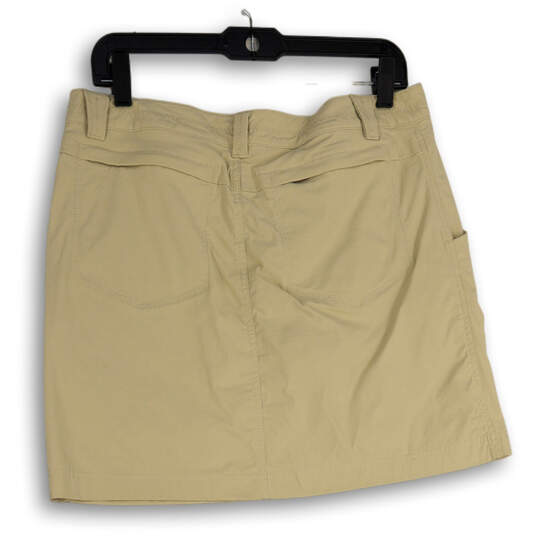 Womens Beige Flat Front Slash Pocket Regular Fit Skort Skirt Size 8 image number 2