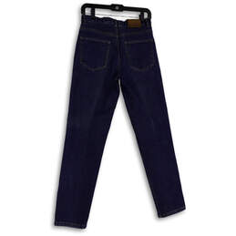 Womens Blue Dark Wash Denim Stretch Pockets Classic Skinny Leg Jeans Size 6 alternative image