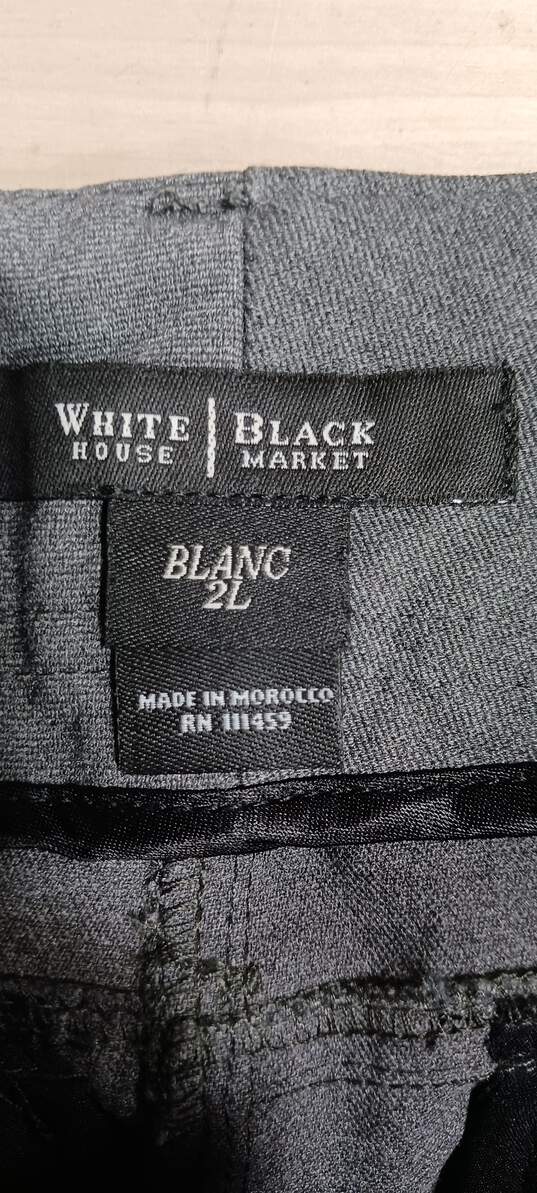 Women’s White House Black Market Blanc Flat Front Dress Pants Sz 2L image number 3