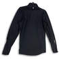 Mens Black Mock Neck 1/4 Zip Long Sleeve Activewear Pullover T-Shirt Size S image number 2