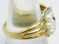 14K Yellow Gold Pearl Diamond Accent Interlocking Ring 4.5g image number 3