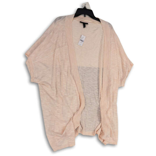 NWT Womens Pink Heather Short Sleeve Open Front Cardigan Sweater Size 26/28 image number 1