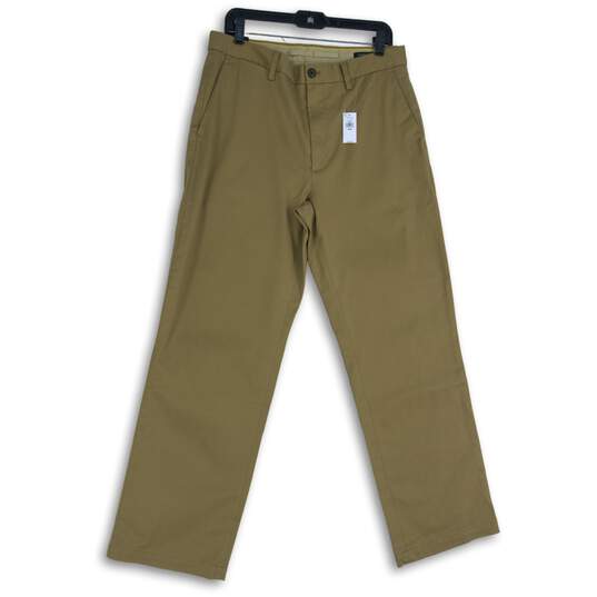 NWT Banana Republic Mens Tan Khaki Flat Front Slash Pocket Chino Pants Sz 32X32 image number 1