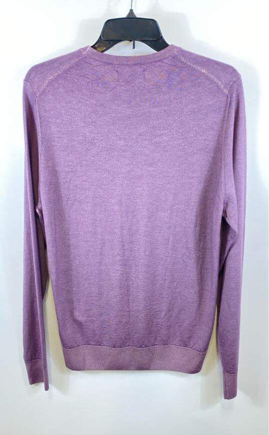 NWT Falconeri Mens Purple Cashmere Long Sleeve Classic Pullover Sweater Size M image number 2