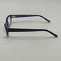 Womens Purple Black Plastic Frame Rectangular Classic Full Rim Eyeglasses image number 3
