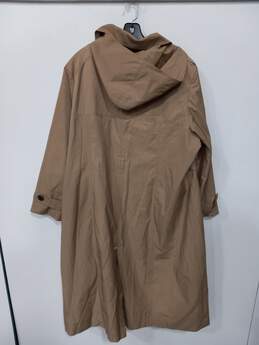 LONDON FOG COLLECTION BROWN HOODED DRESS RAIN COAT SIZE 2X alternative image