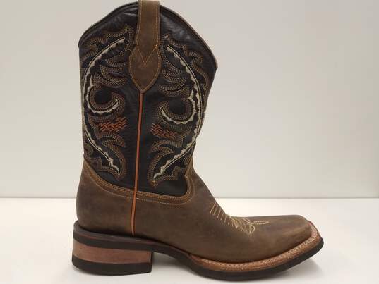 Derramadero Men Boots Brown Leather Size 7.5 image number 3