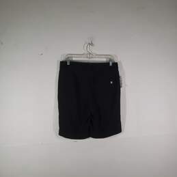 Mens Regular Fit Dark Wash Flat Front Slash Pockets Chino Shorts Size 30 alternative image