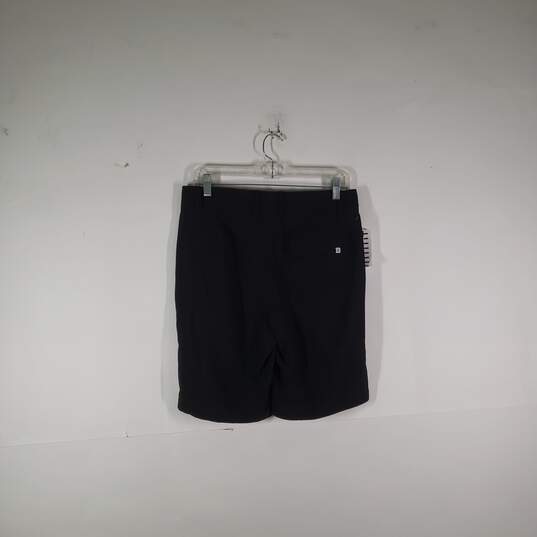 Mens Regular Fit Dark Wash Flat Front Slash Pockets Chino Shorts Size 30 image number 2