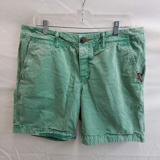 Superdry International Men's Green Cotton Shorts Size 34W image number 1