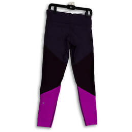 Womens Multicolor Elastic Waist Pull-On Compression Ankle Leggings Size M