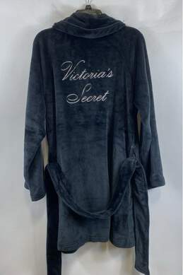 NWT Victoria's Secret Womens Black Long Sleeve Pockets Belted Cami Robe Size M alternative image