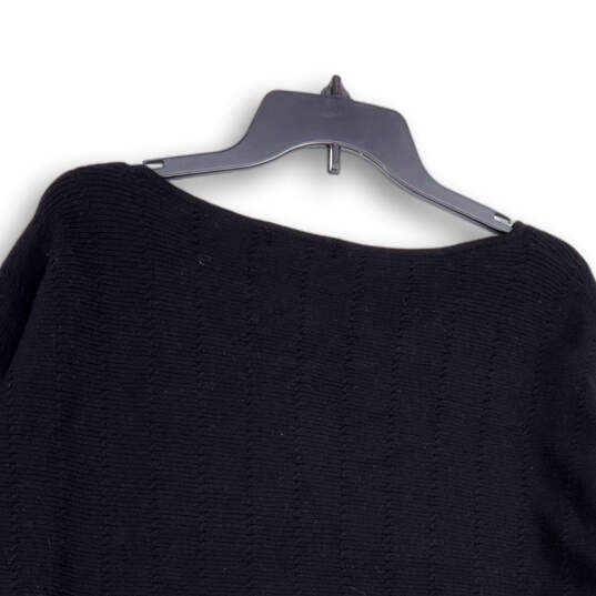 NWT Womens Black Knitted Long Sleeve Round Neck Pullover Sweater Size 1X image number 4