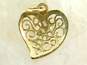 14K Gold Open Scrolled Heart Pendant 1.2g image number 2